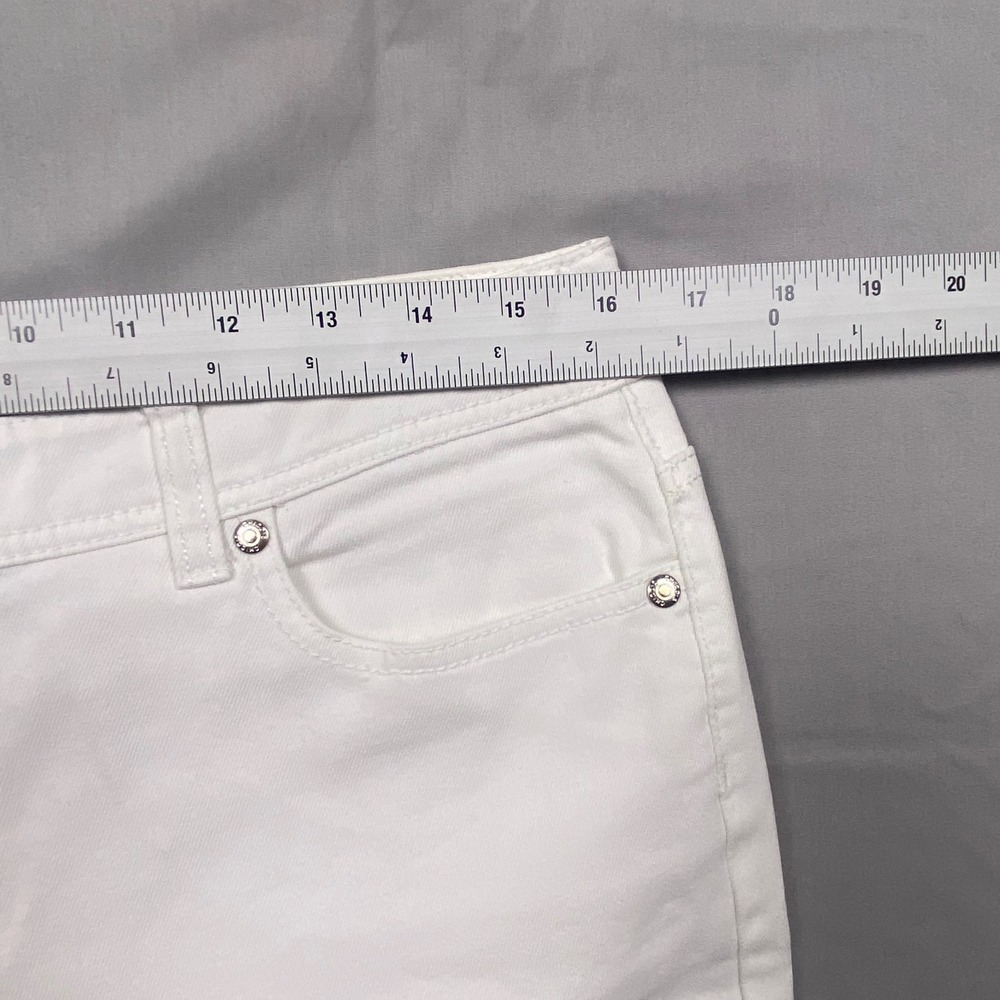 Chicos So Slimming Girlfriend Ankle Jeans Women 1 Short White Stretch Denim - Picture 9 of 16